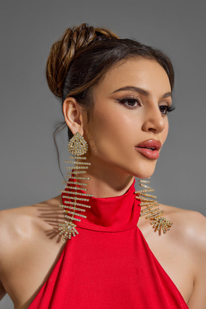 Valentina™| Orecchini con diamanti finti di forma irregolare