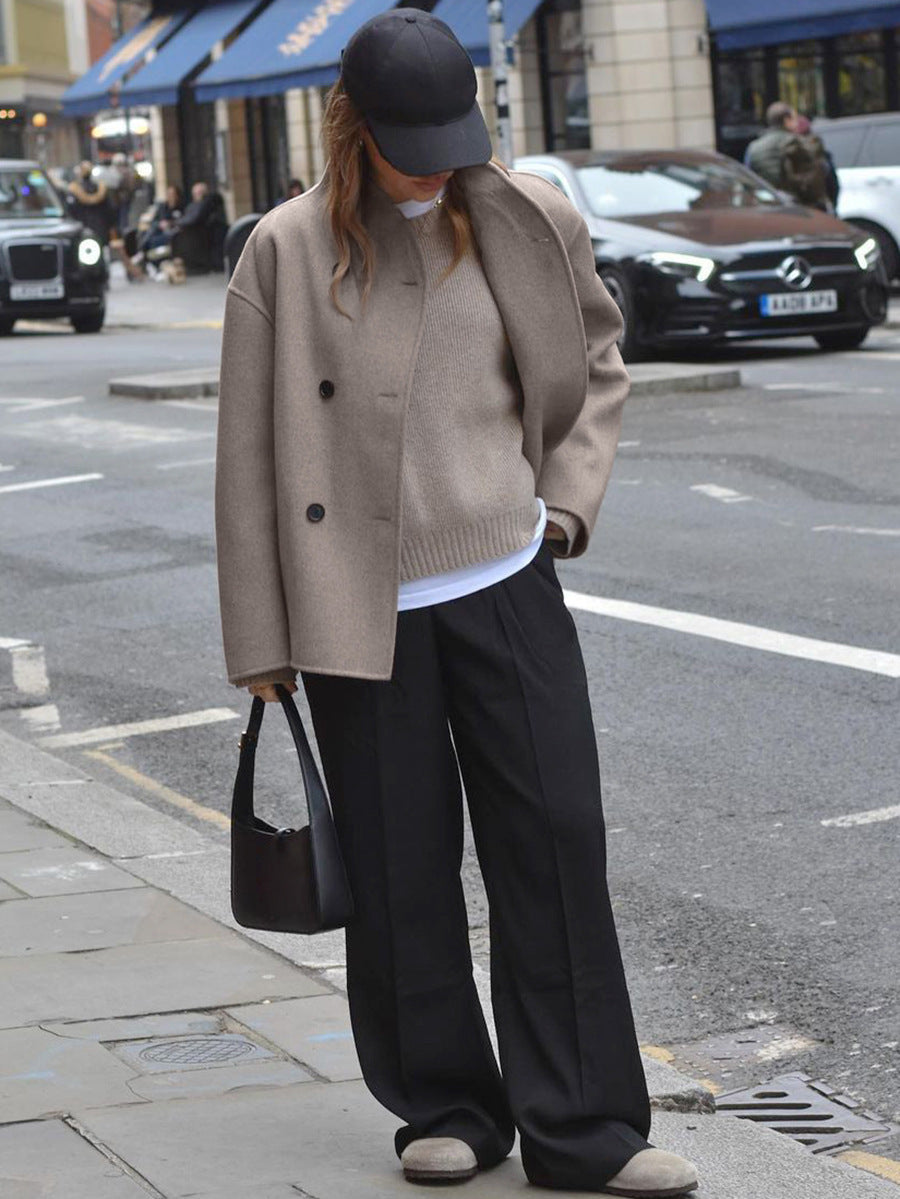 Valentina™| Vintage Wool Blend V-Neck Coat