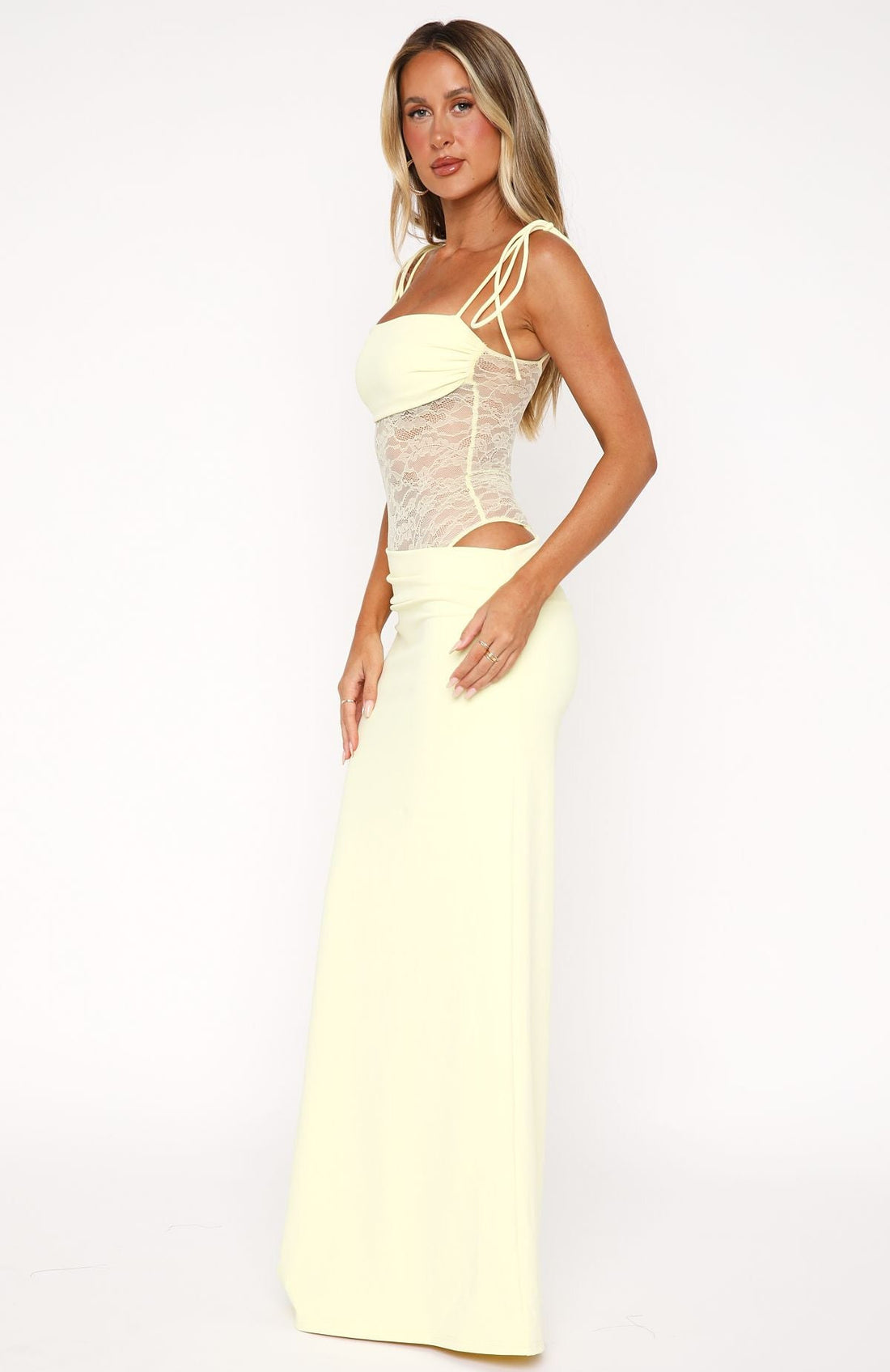 Abito maxi eleganza al limone