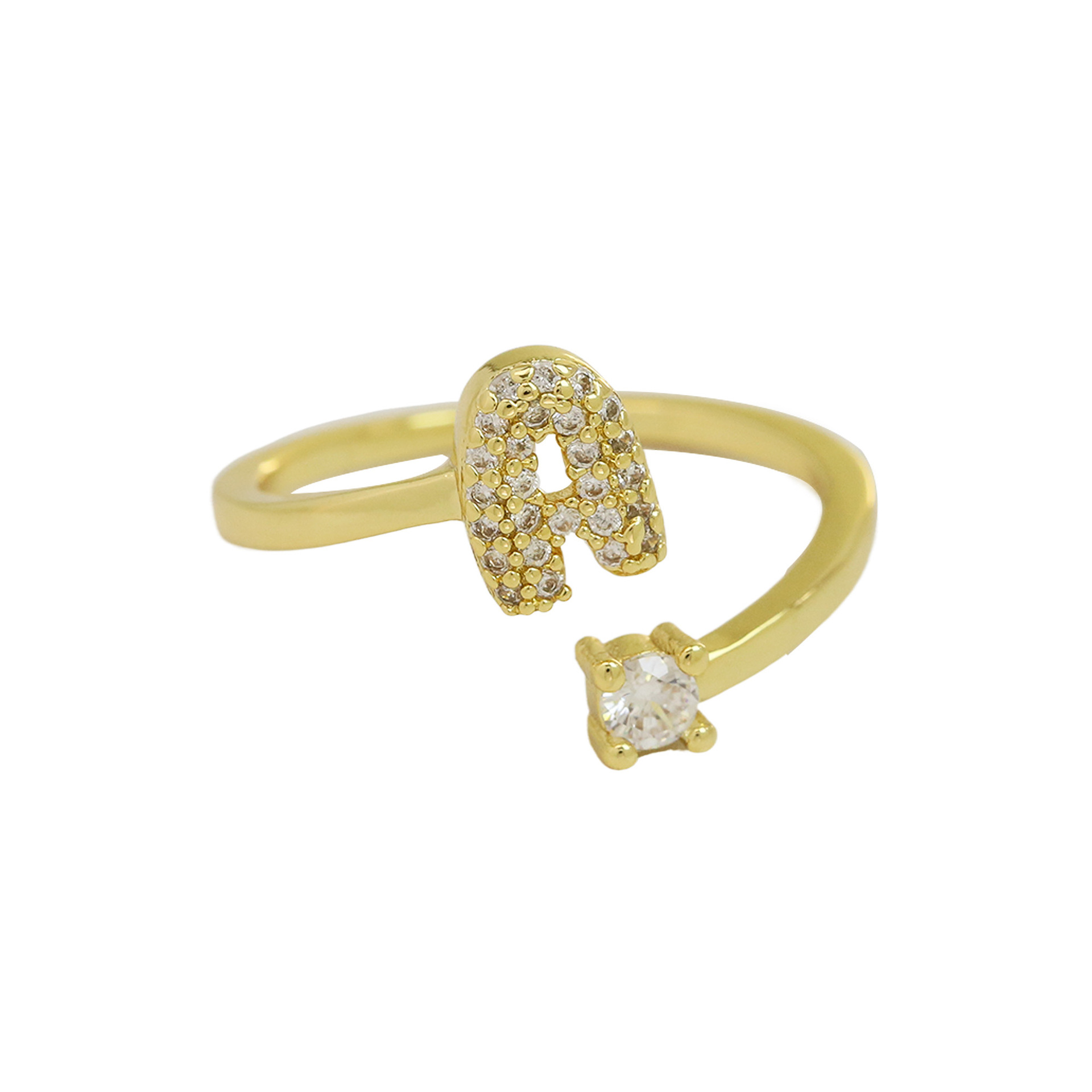 Dainty Bubble Diamond Wrap Initial Ring