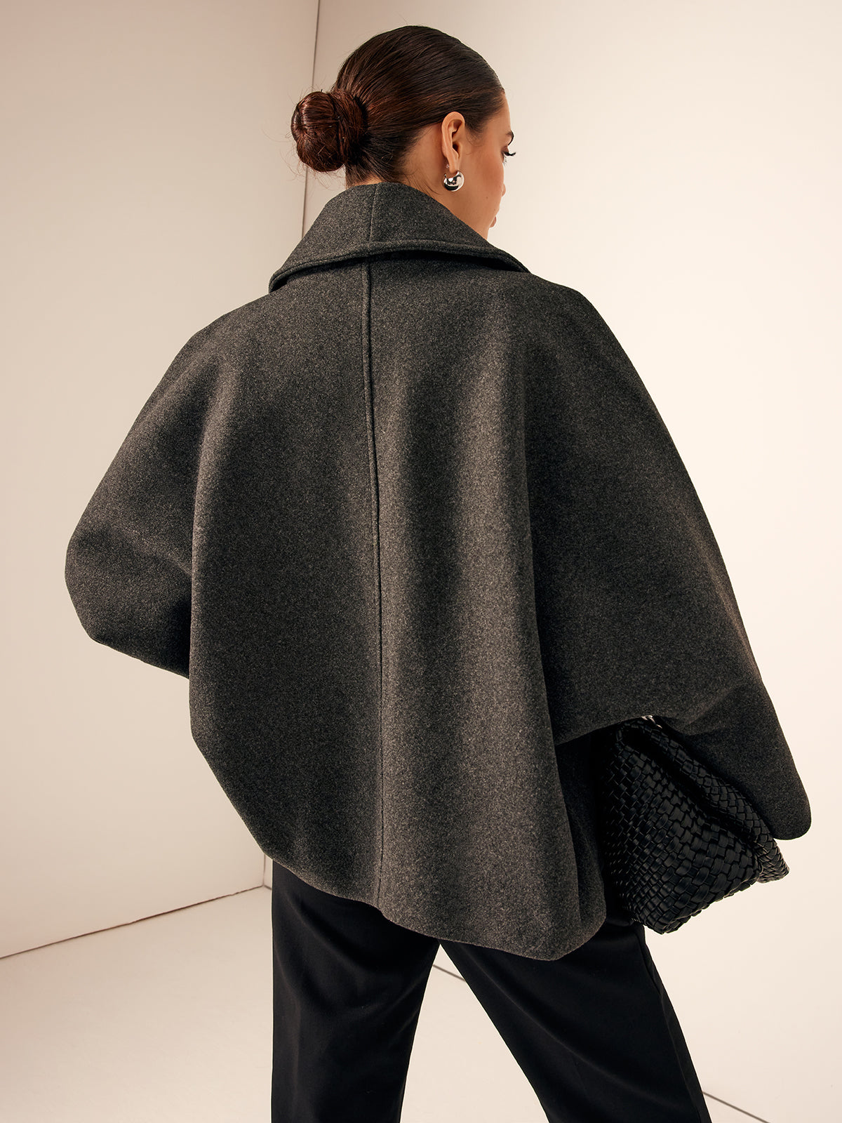 Valentina™| Cappotto in lana con tasche in tweed