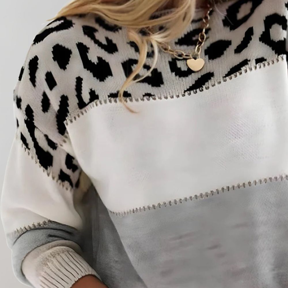 Valentina™ | Maglione a Righe e Leopardo