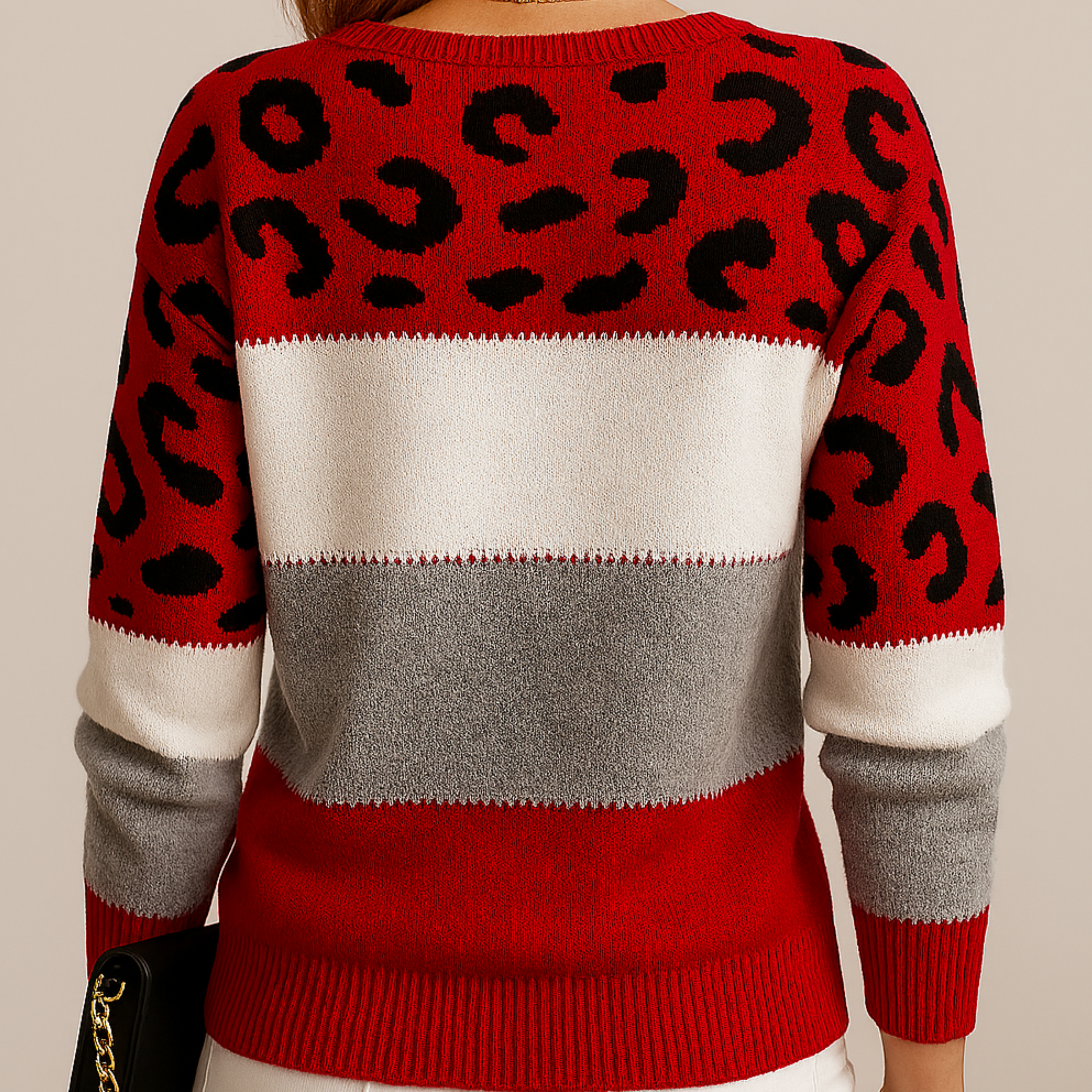 Valentina™ | Maglione a Righe e Leopardo