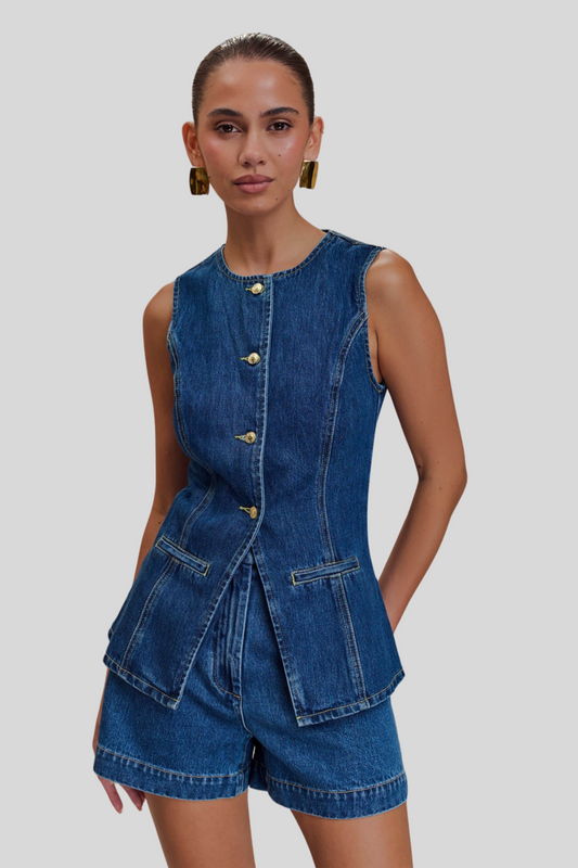 Nola Set Gilet Senza Maniche con Scollo Rotondo