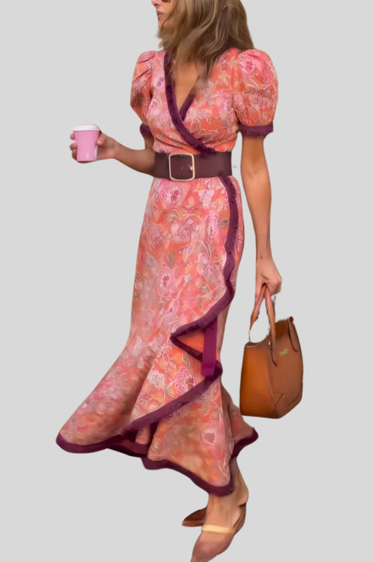 Valentina™| Maxi abito elegante a maniche corte