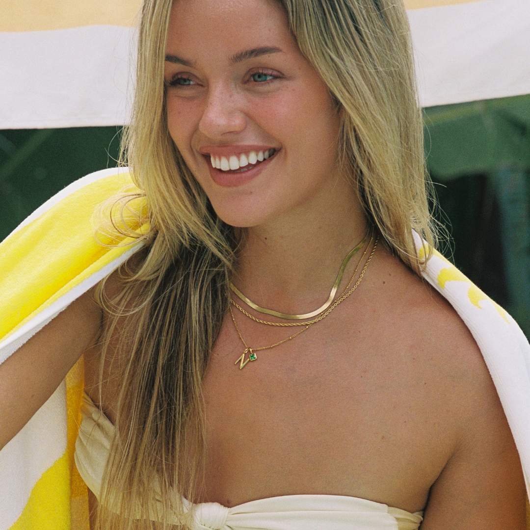 Valentina™| Collana con iniziali e pietre di nascita