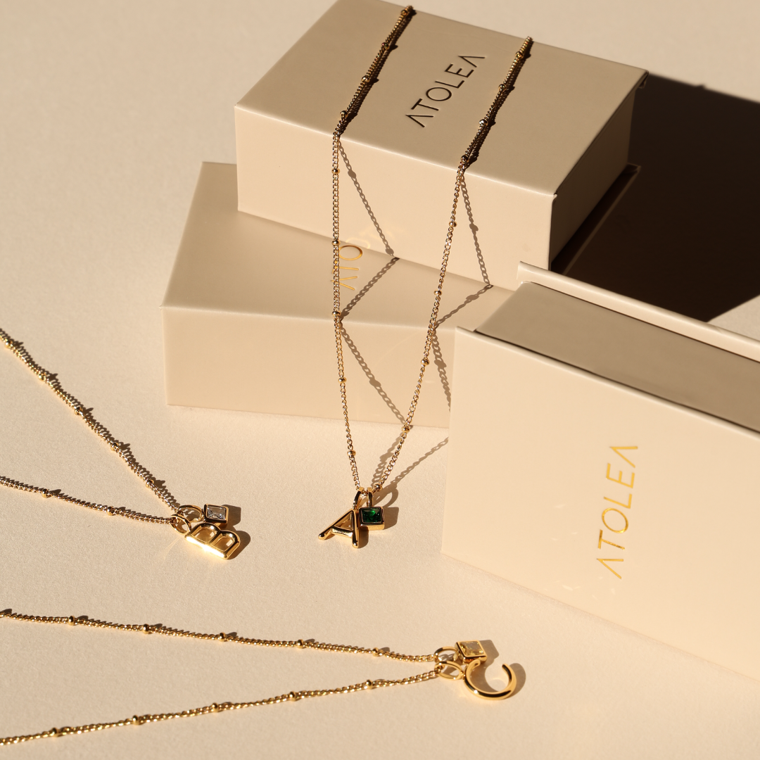 Valentina™| Collana con iniziali e pietre di nascita