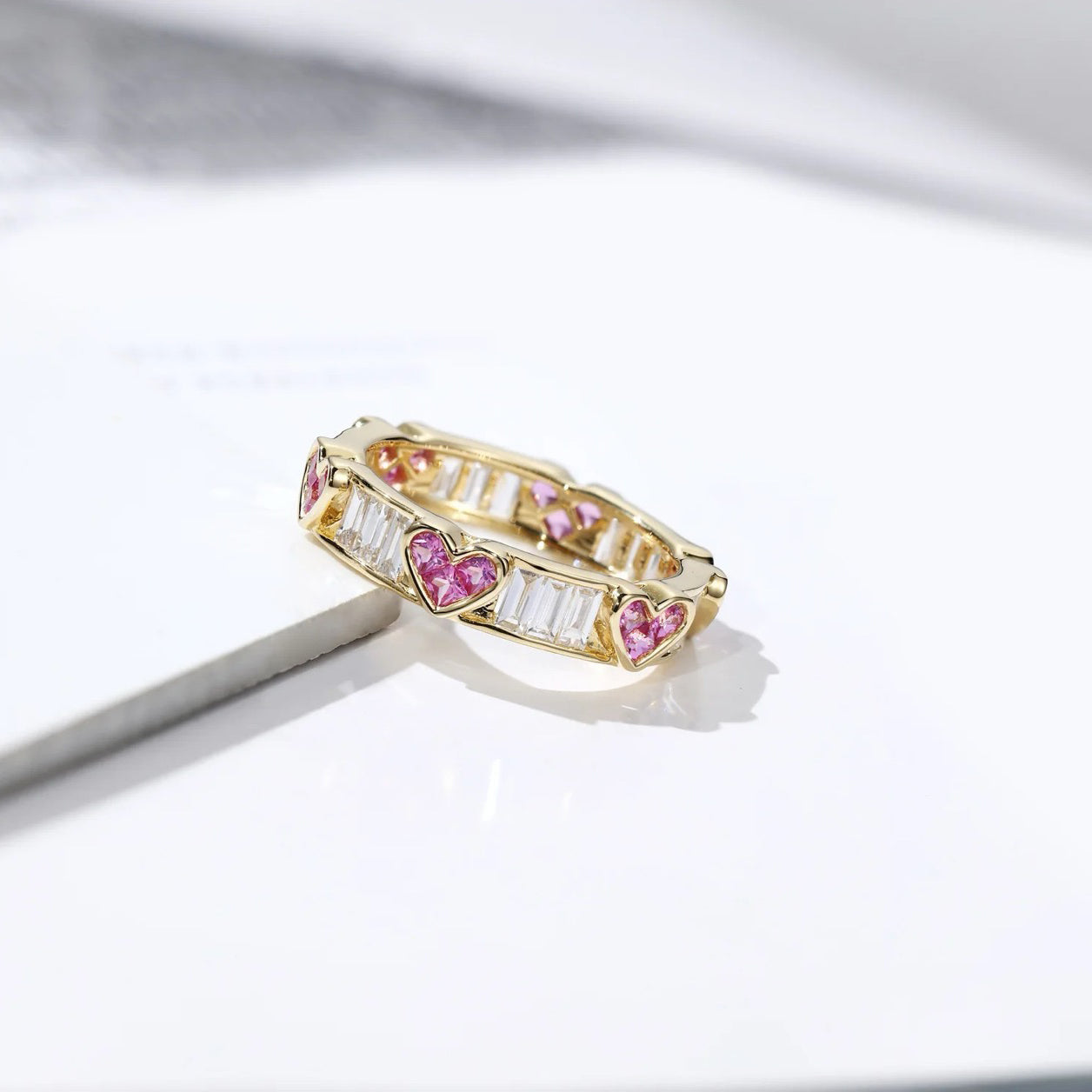 Classy Heart Wrap Baguette Diamond Ring