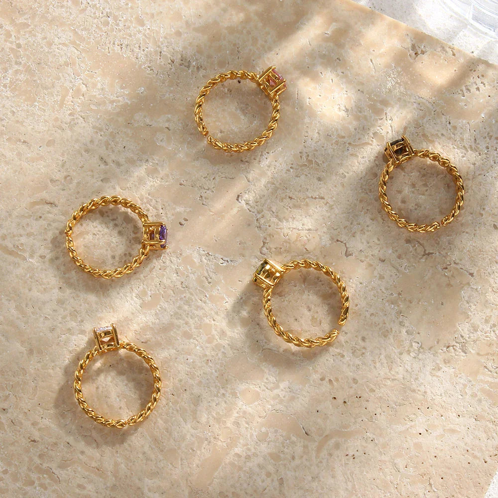 Classy Woven Band Diamond Ring