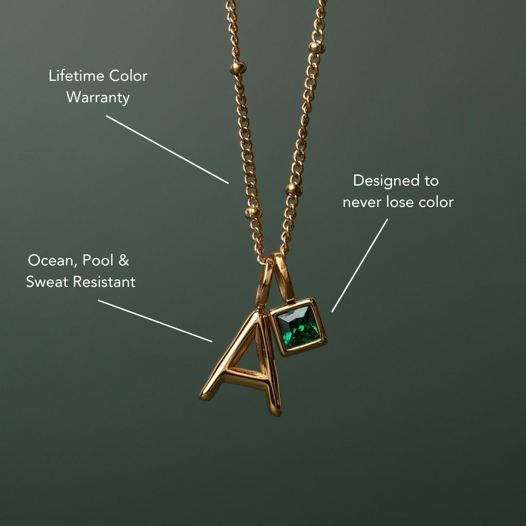 Valentina™| Collana con iniziali e pietre di nascita