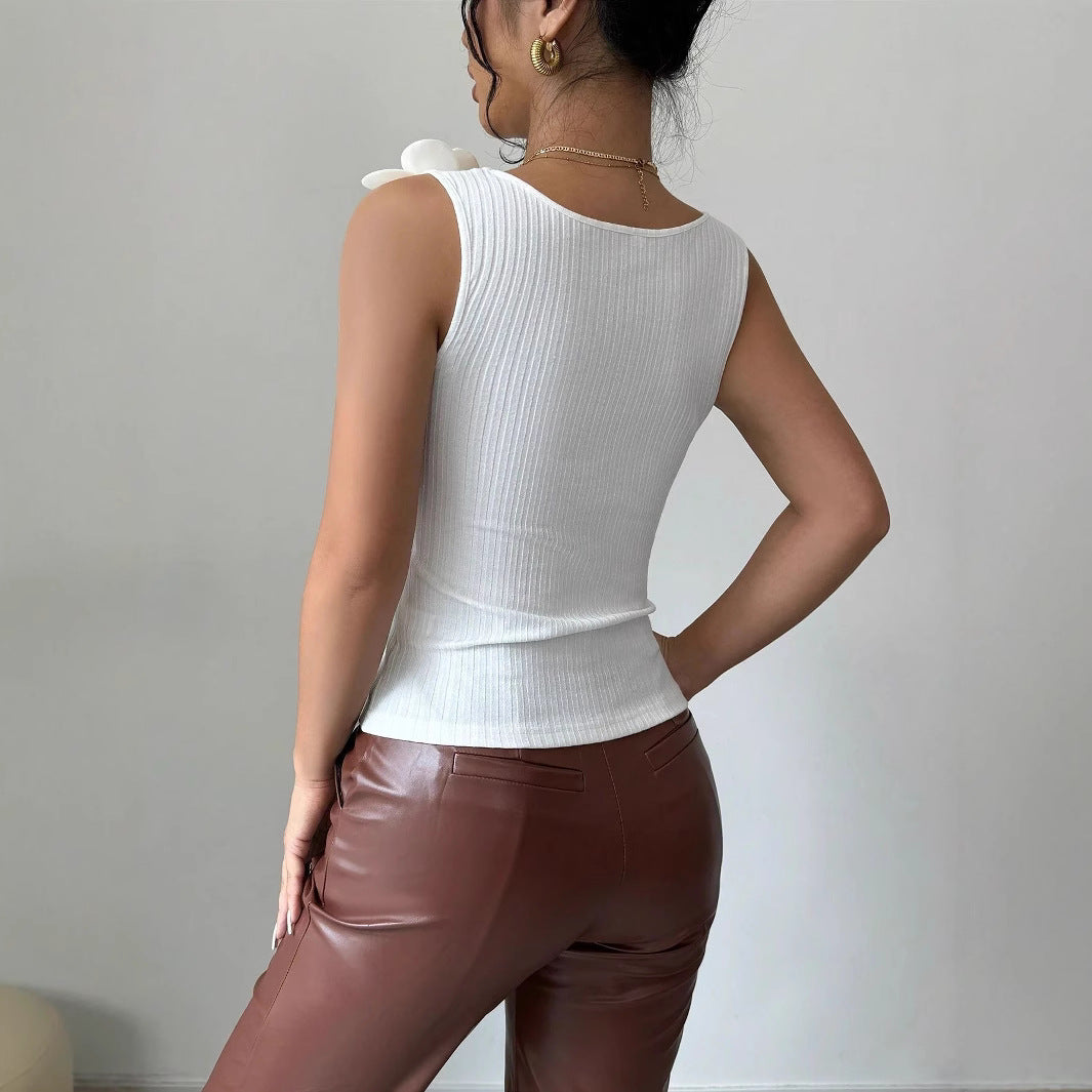 Valentina™| Top senza maniche floreale