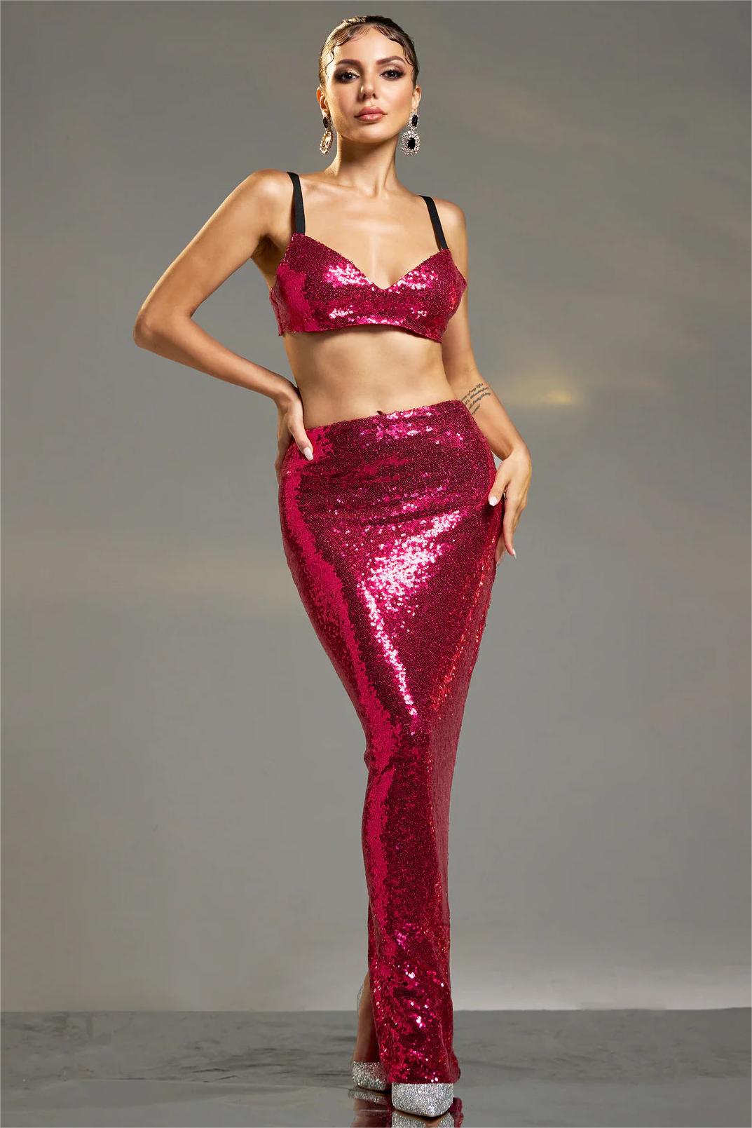 Valentina™| Top con paillettes e gonna lunga