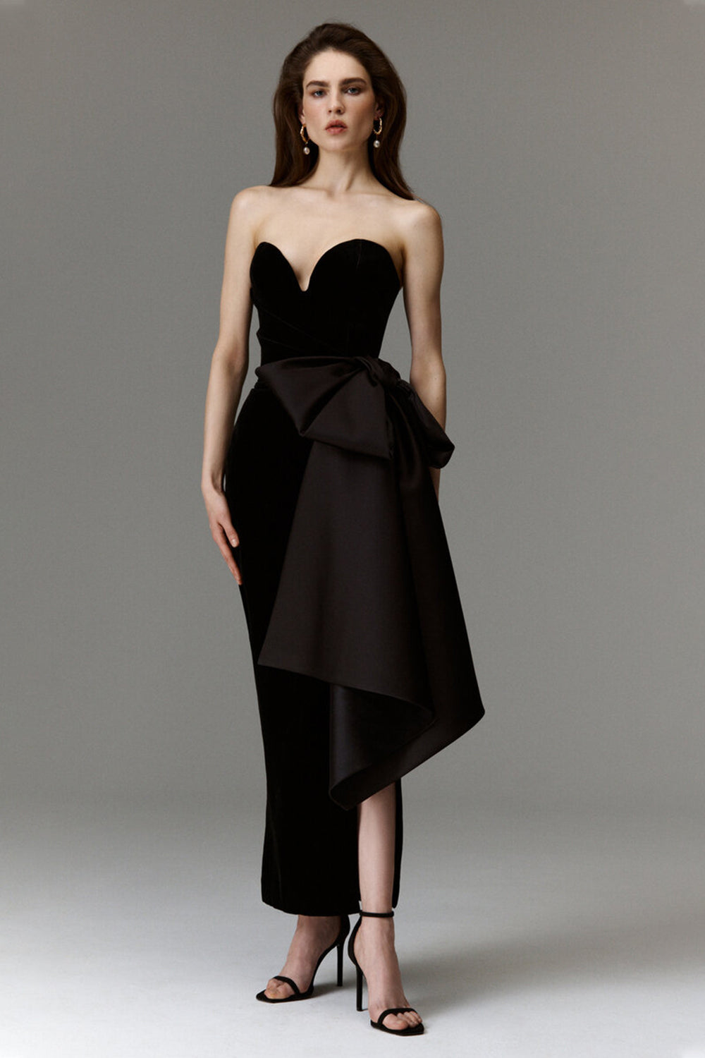 Valentina™| Vestito midi con fiocco e senza spalle