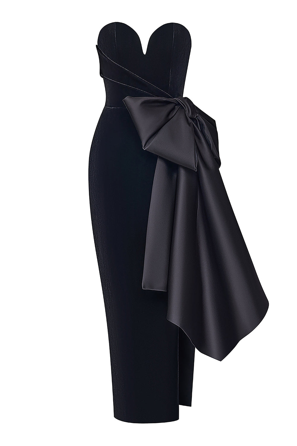 Valentina™| Vestito midi con fiocco e senza spalle