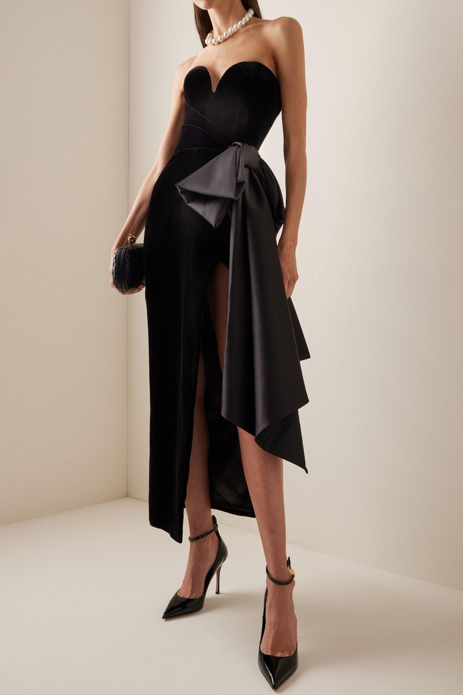 Valentina™| Vestito midi con fiocco e senza spalle