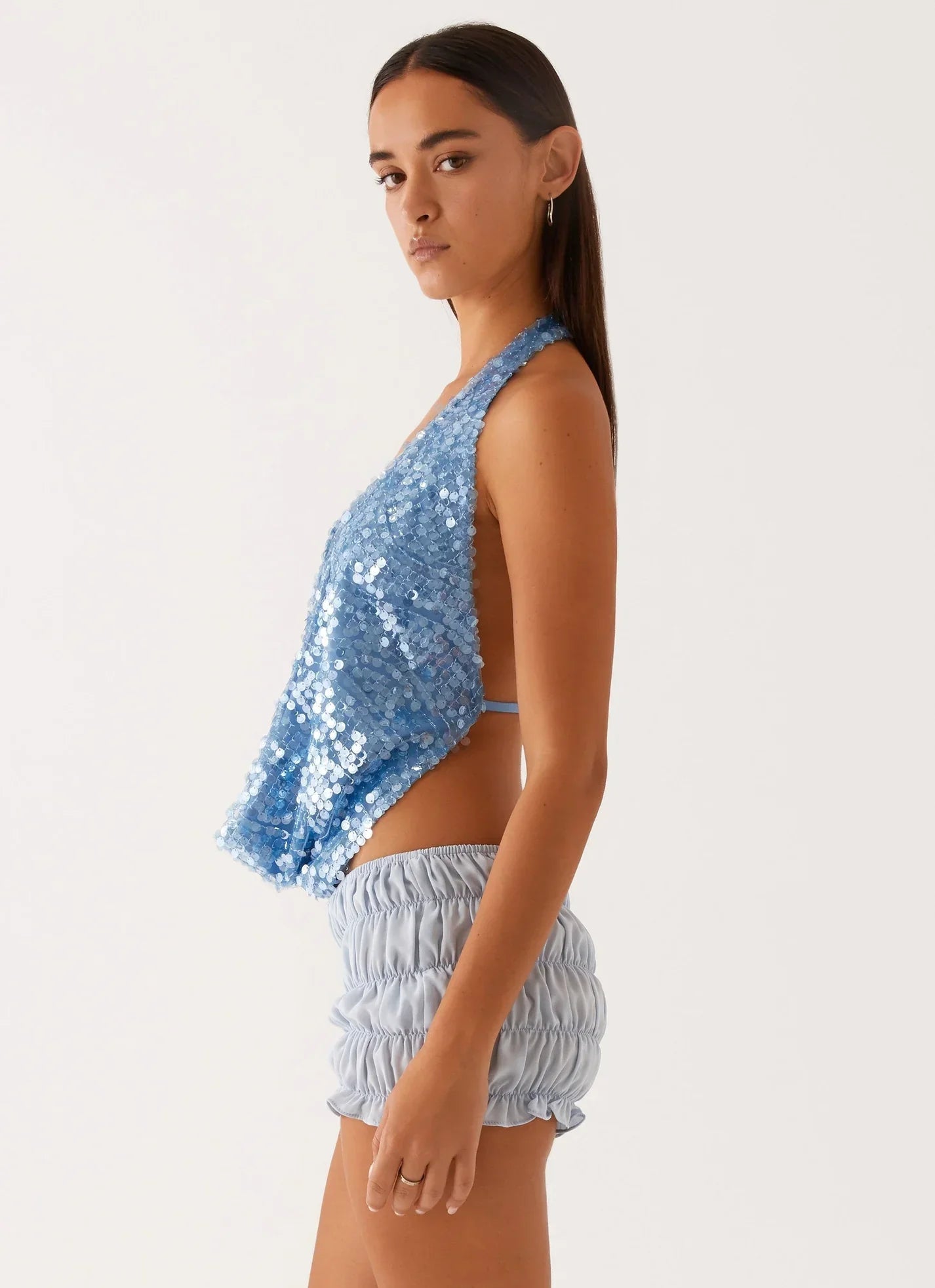 Valentina™| Blu Cowl Top