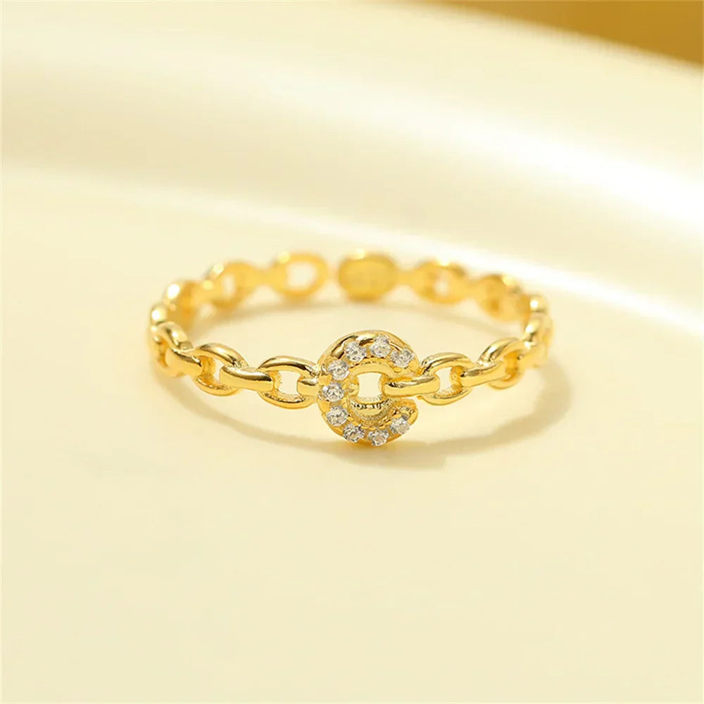 Valentina™| Anello con lettera iniziale in diamante