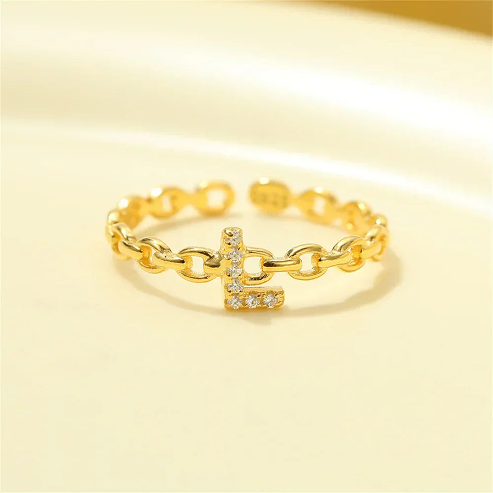 Valentina™| Anello con lettera iniziale in diamante