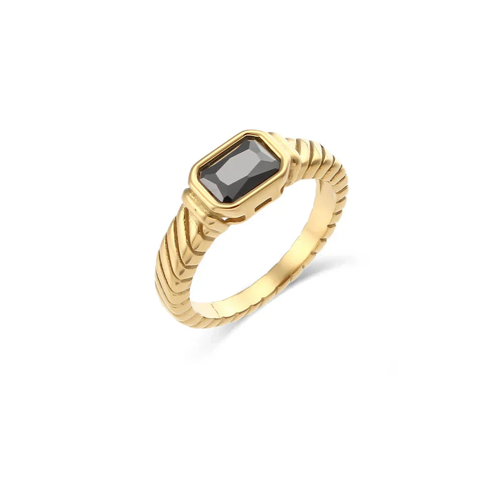 Cross Striped Baguette Diamond Ring