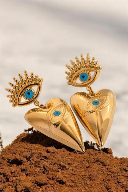 Valentina™| Orecchini a goccia a forma di cuore in metallo