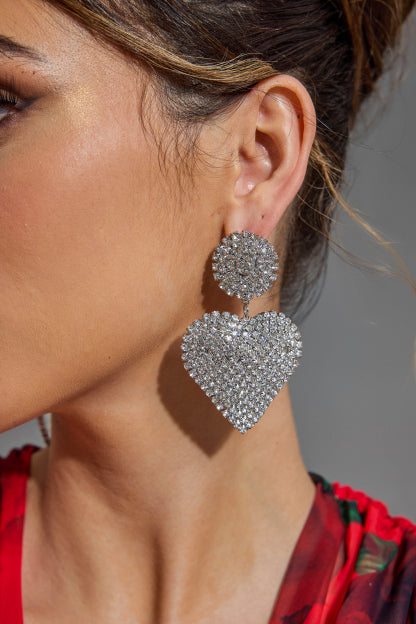 Valentina™| Orecchini tondi con cuore di diamante