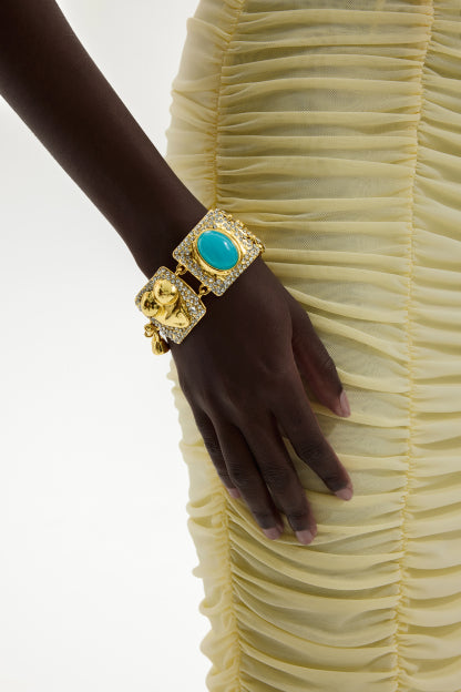 Valentina™| Bracciale in metallo con strass in zaffiro finto