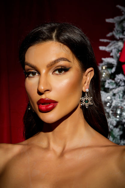 Valentina™| Orecchini di perle finte a forma di fiocco di neve