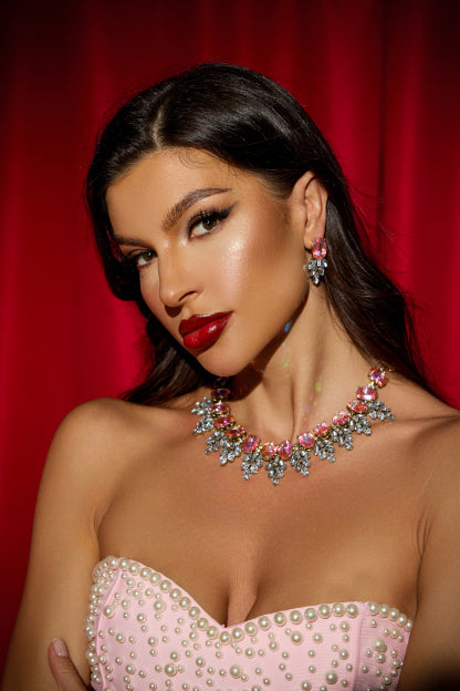 Valentina™| Set di collana e orecchini con diamanti finti