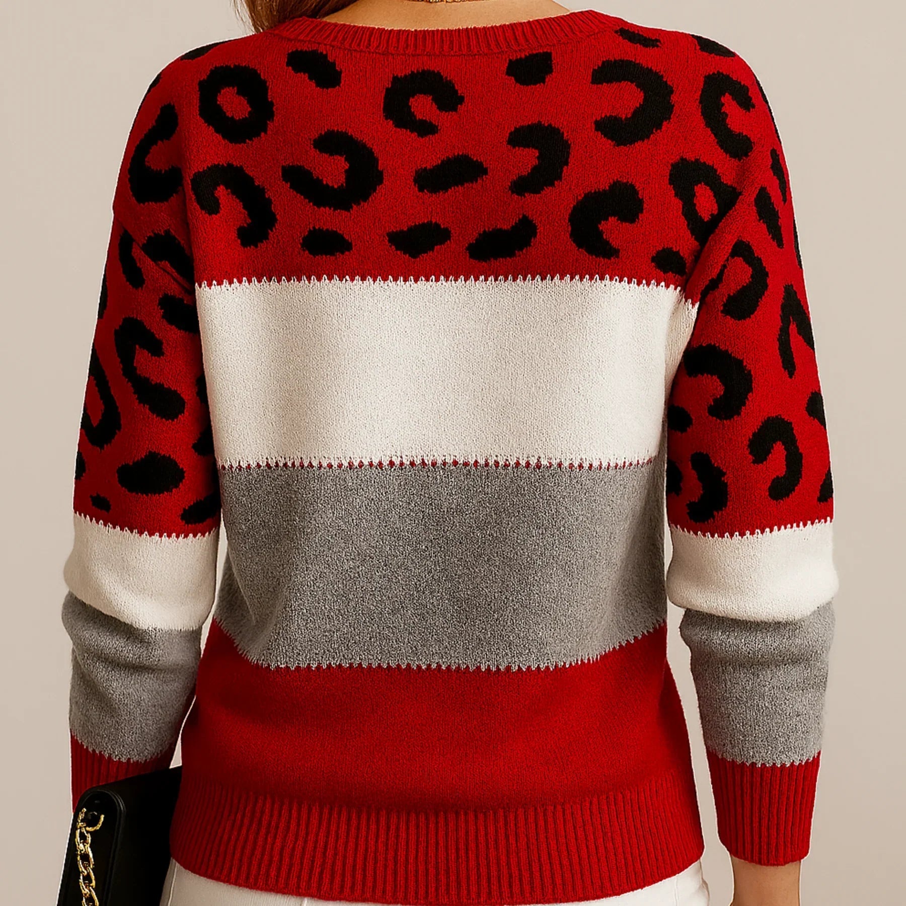 Valentina™ | Maglione a Righe e Leopardo