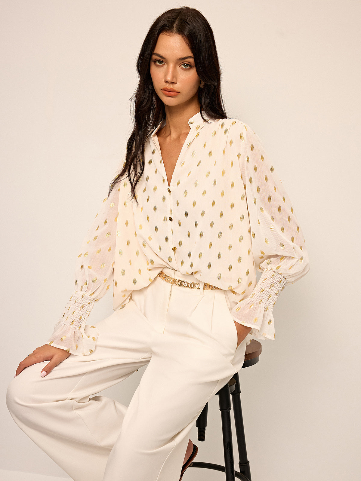 Valentina™| Top in chiffon a pois