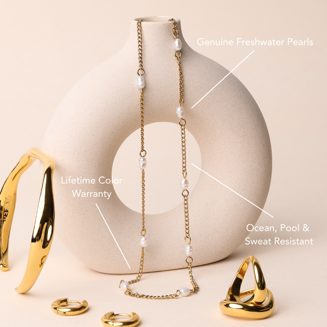 Valentina™| Delicato girocollo di perle d'oro