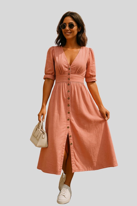 Solea - Abito in Denim con Scollo a V