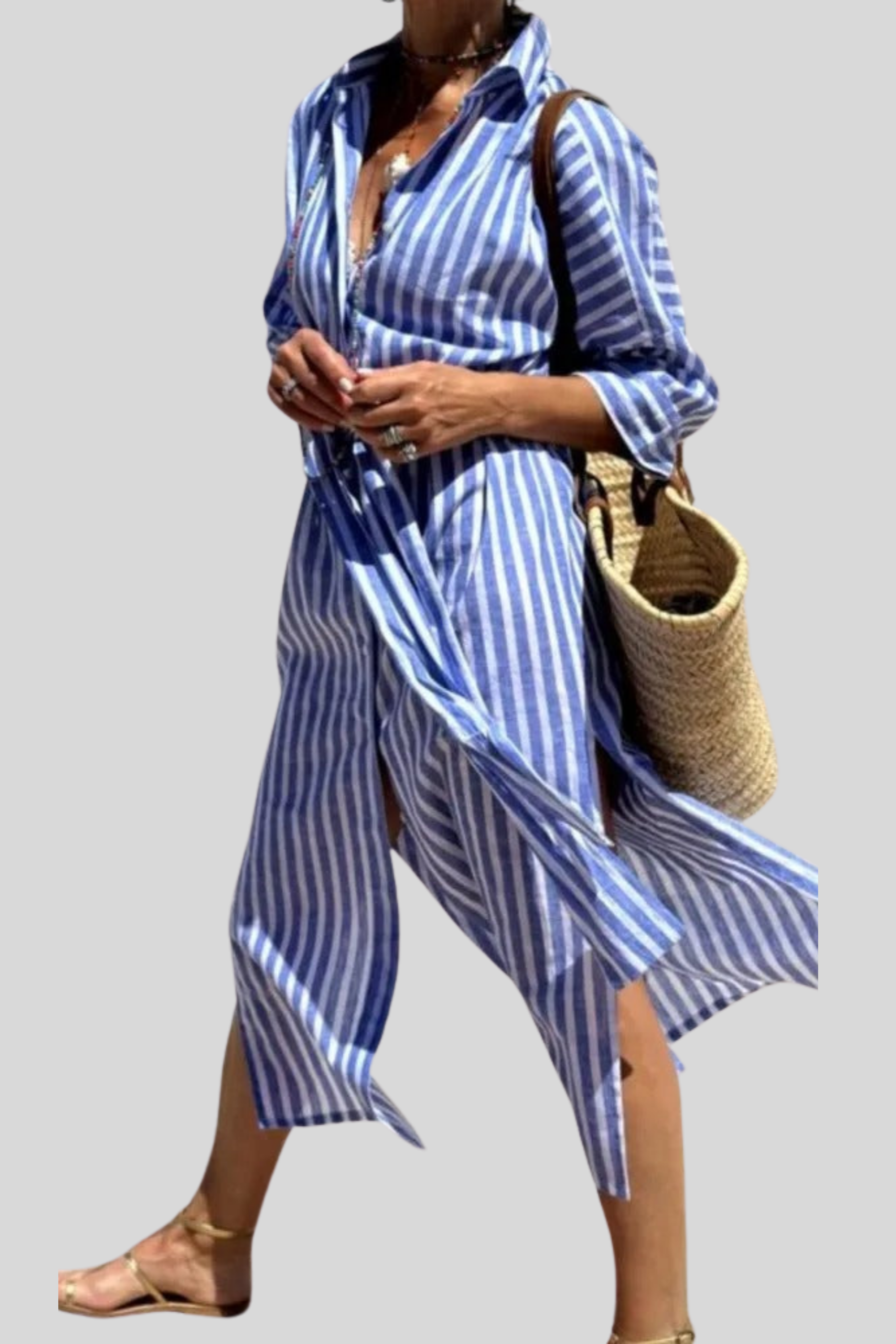 Marinella – L’abito camicia a righe