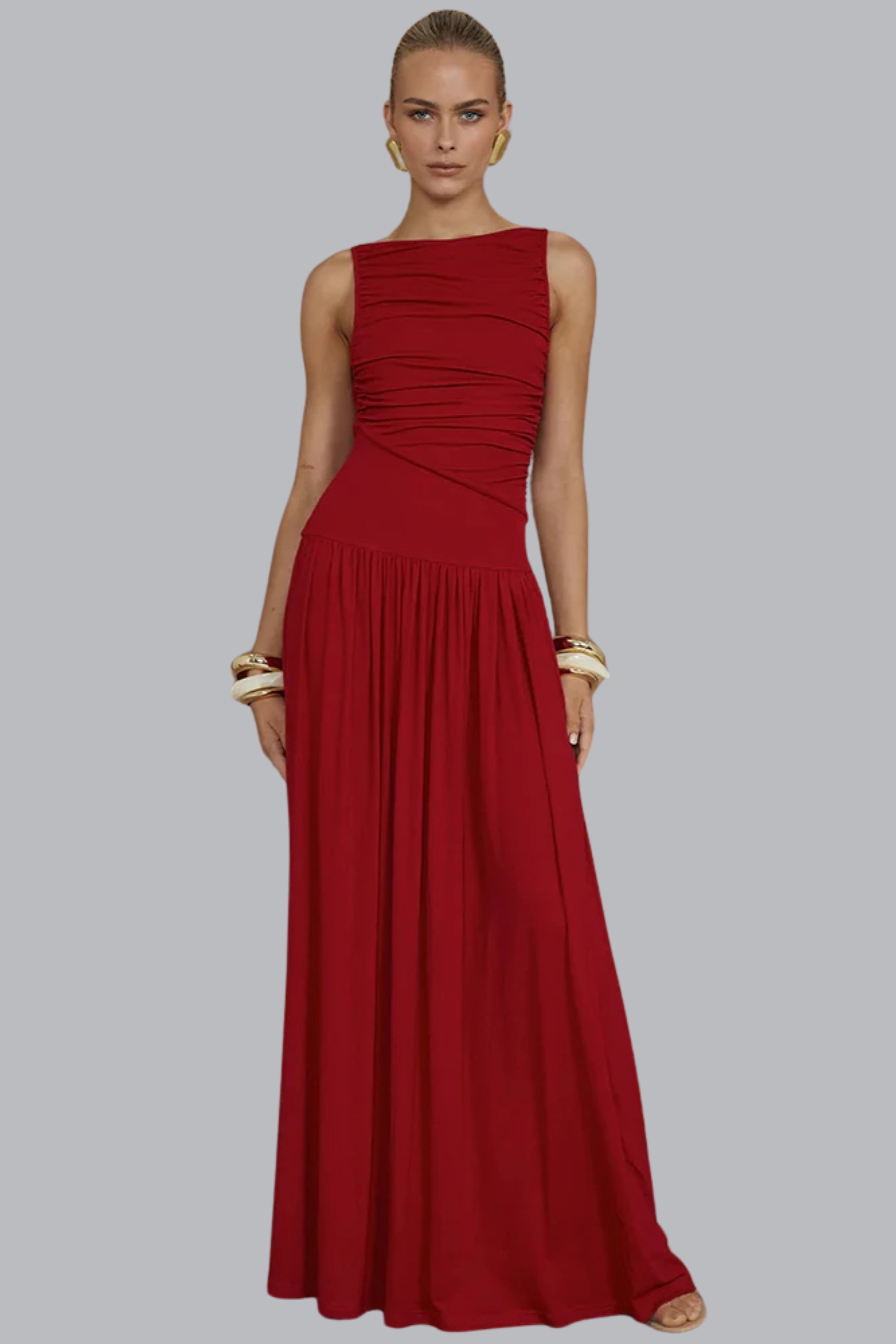 ALICE-MAXI ABITO ASIMMETRICO CON SCOLLO A BARCA