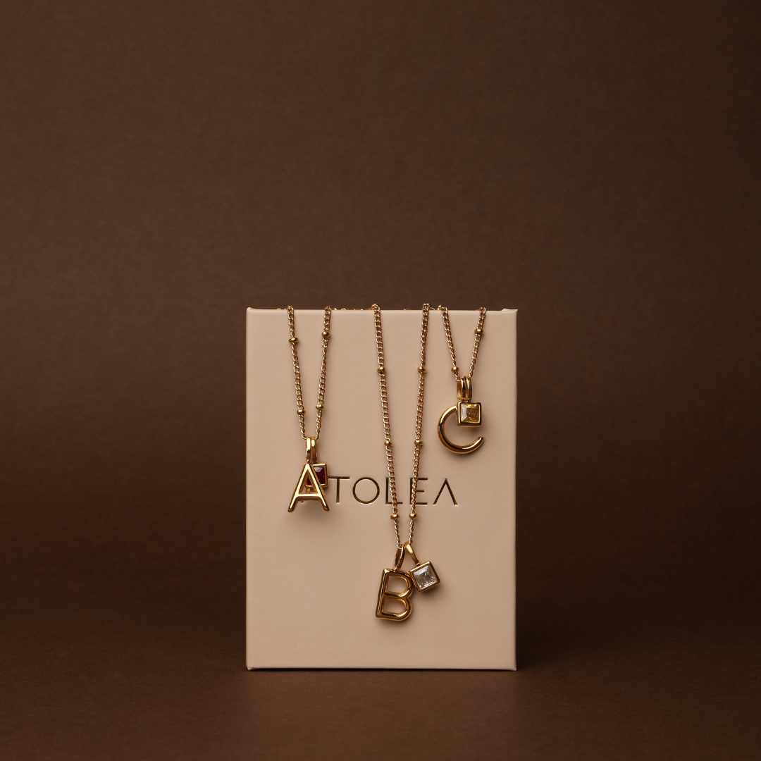 Valentina™| Collana con iniziali e pietre di nascita