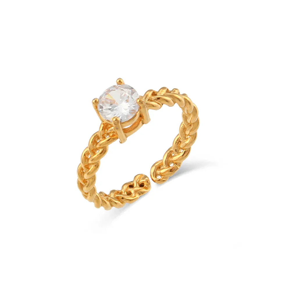 Classy Woven Band Diamond Ring