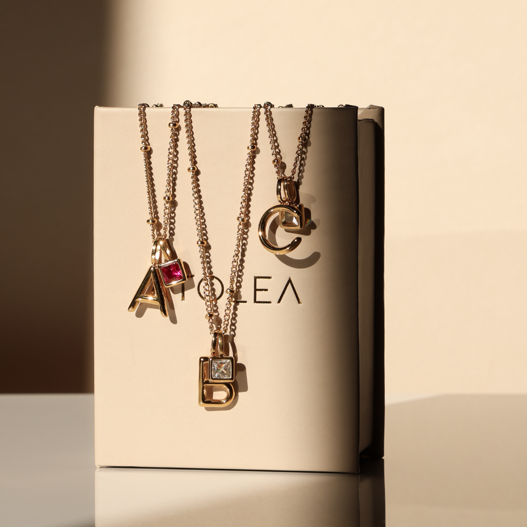 Valentina™| Collana con iniziali e pietre di nascita