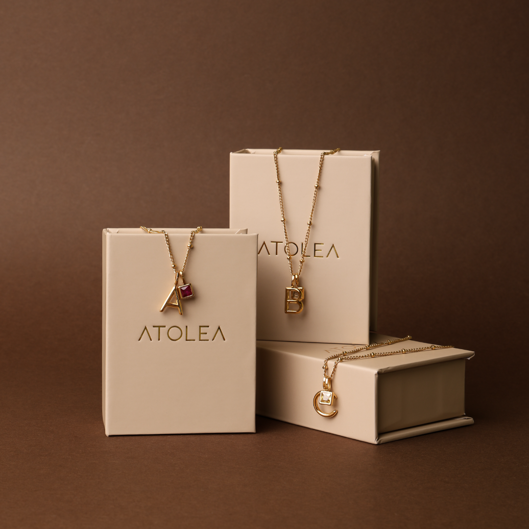 Valentina™| Collana con iniziali e pietre di nascita