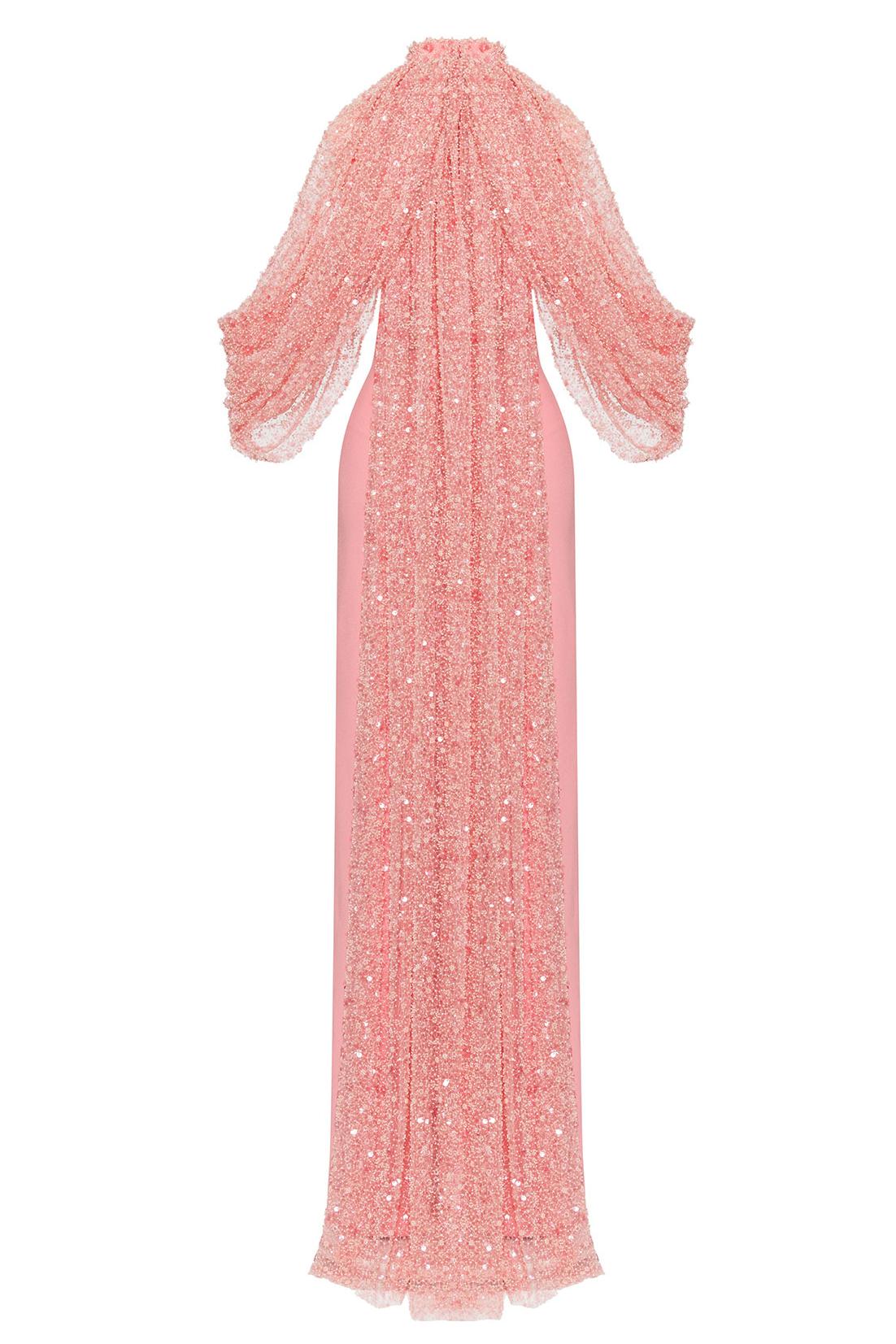 Valentina™| Abito off-shoulder con maniche a cappuccio in paillettes