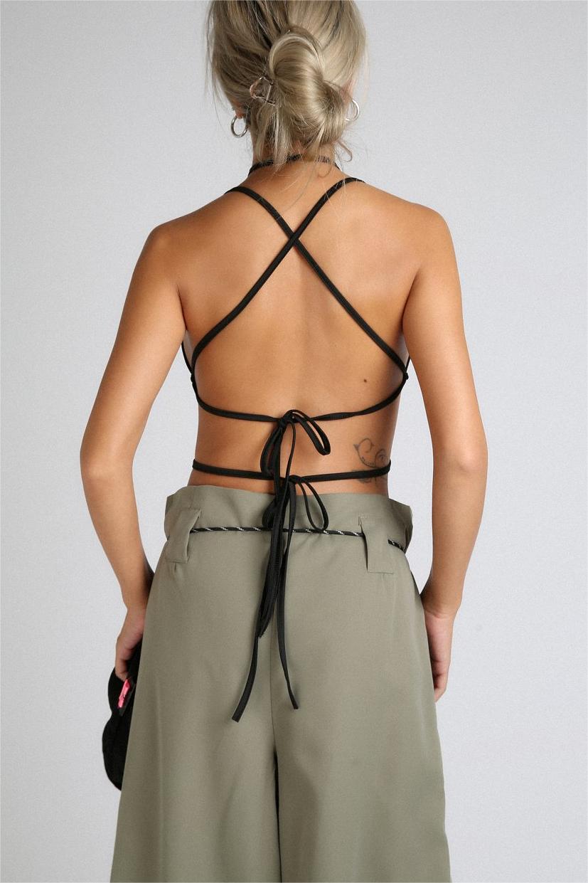 Valentina™| Set di pantaloni e top in pizzo senza schienale