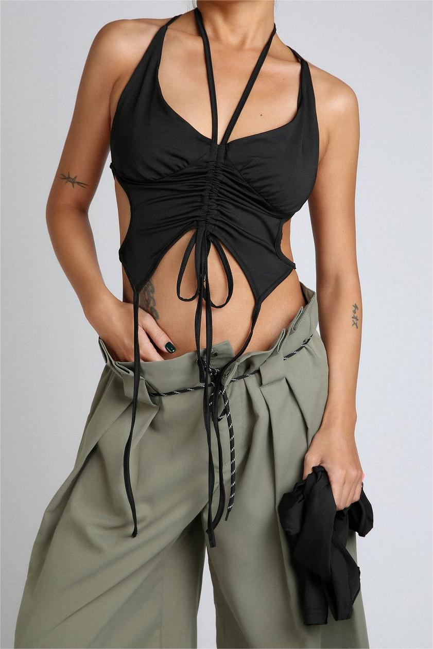 Valentina™| Set di pantaloni e top in pizzo senza schienale