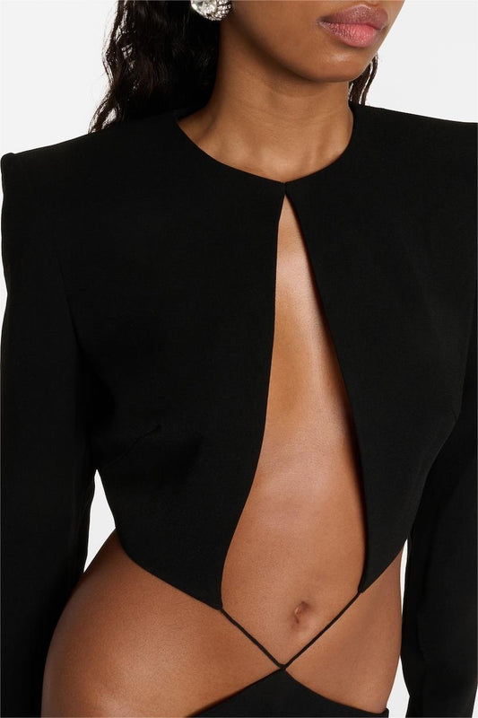 Valentina™| Maxi abito con maniche lunghe e taglio a vivo