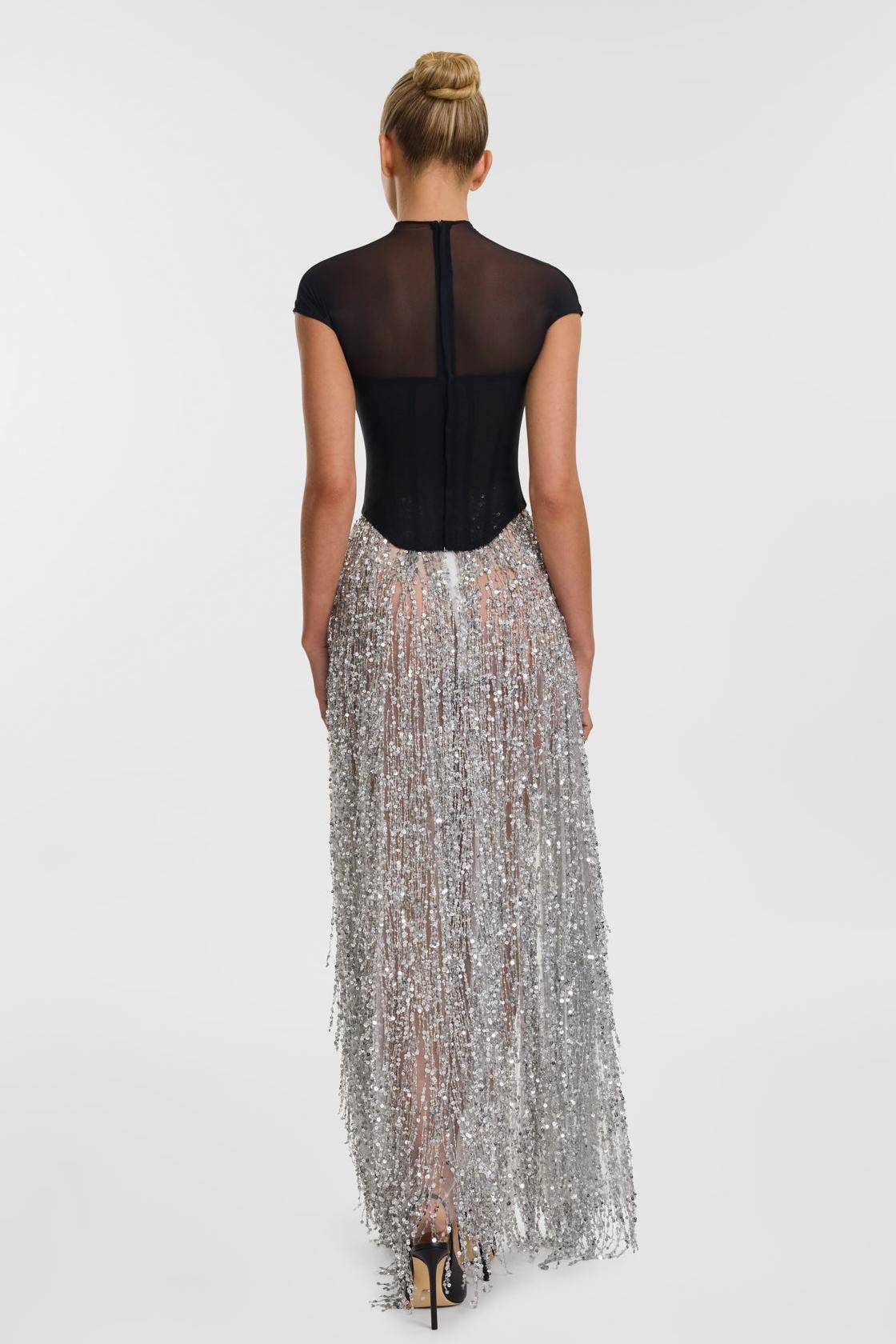 Valentina™| Set corsetto in rete e gonna di paillettes