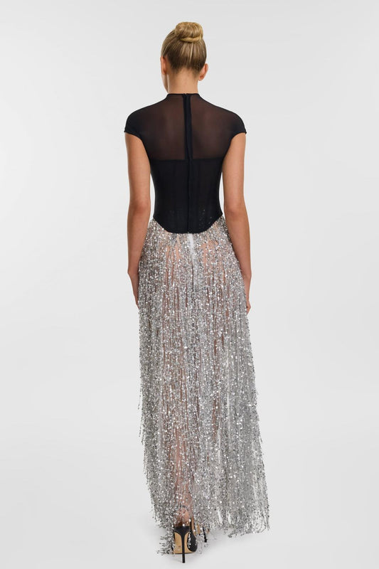 Valentina™| Set corsetto in rete e gonna di paillettes