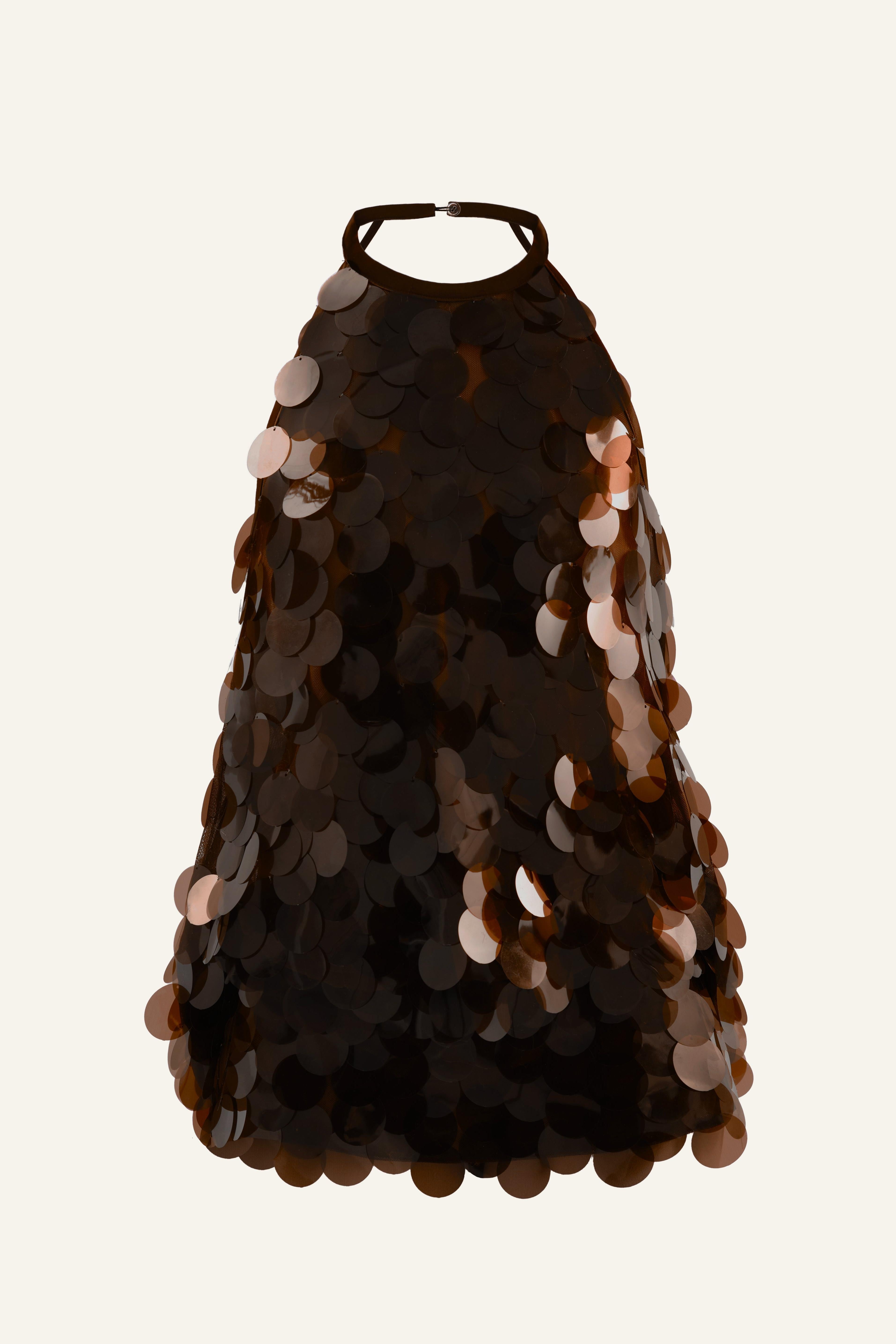 Valentina™| Mini abito senza schienale con alette di paillettes