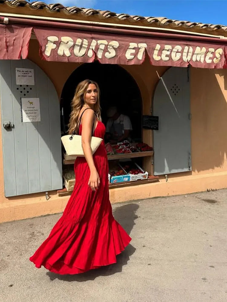 La Parisienne – Abito rosso fluido ed elegante