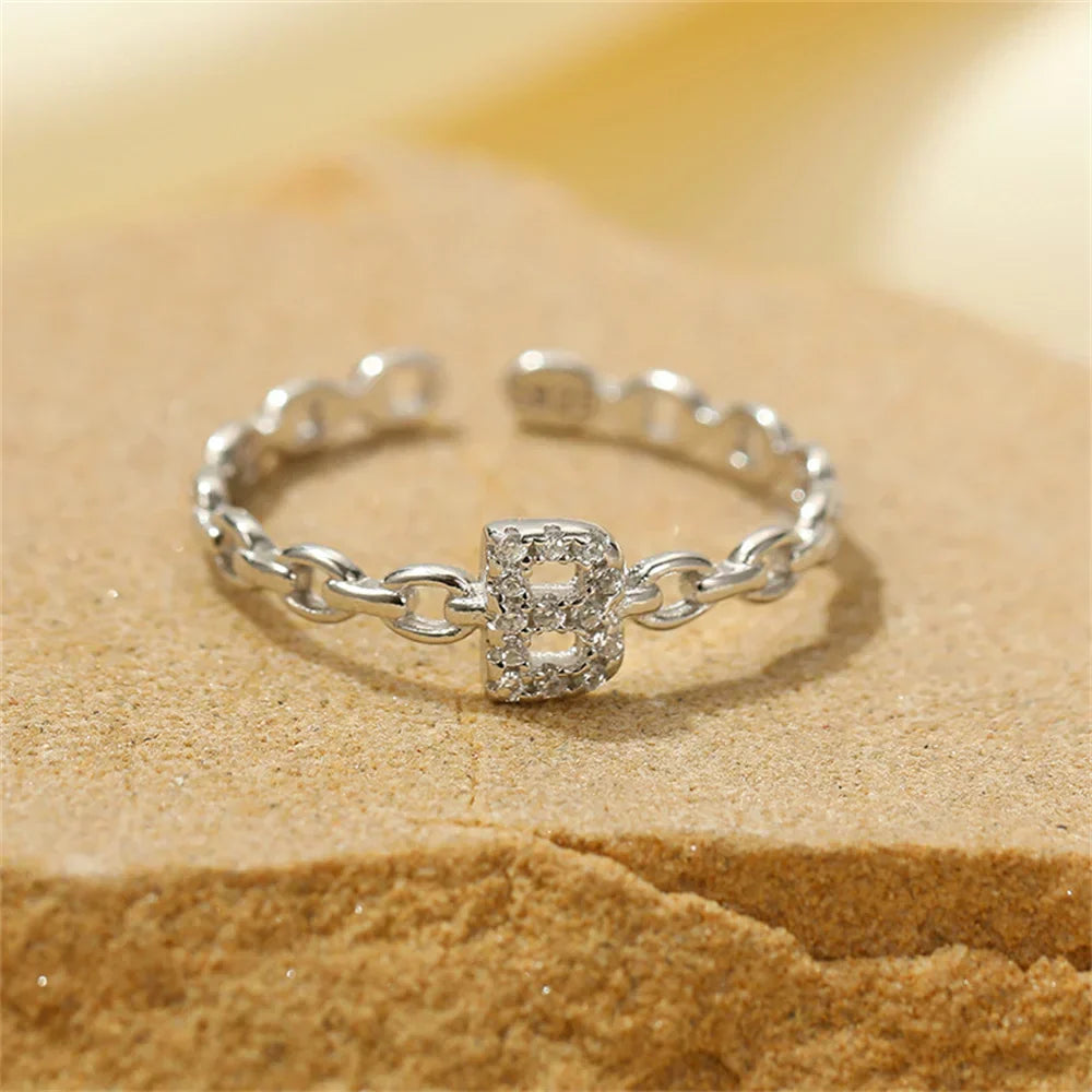 Valentina™| Anello con lettera iniziale in diamante