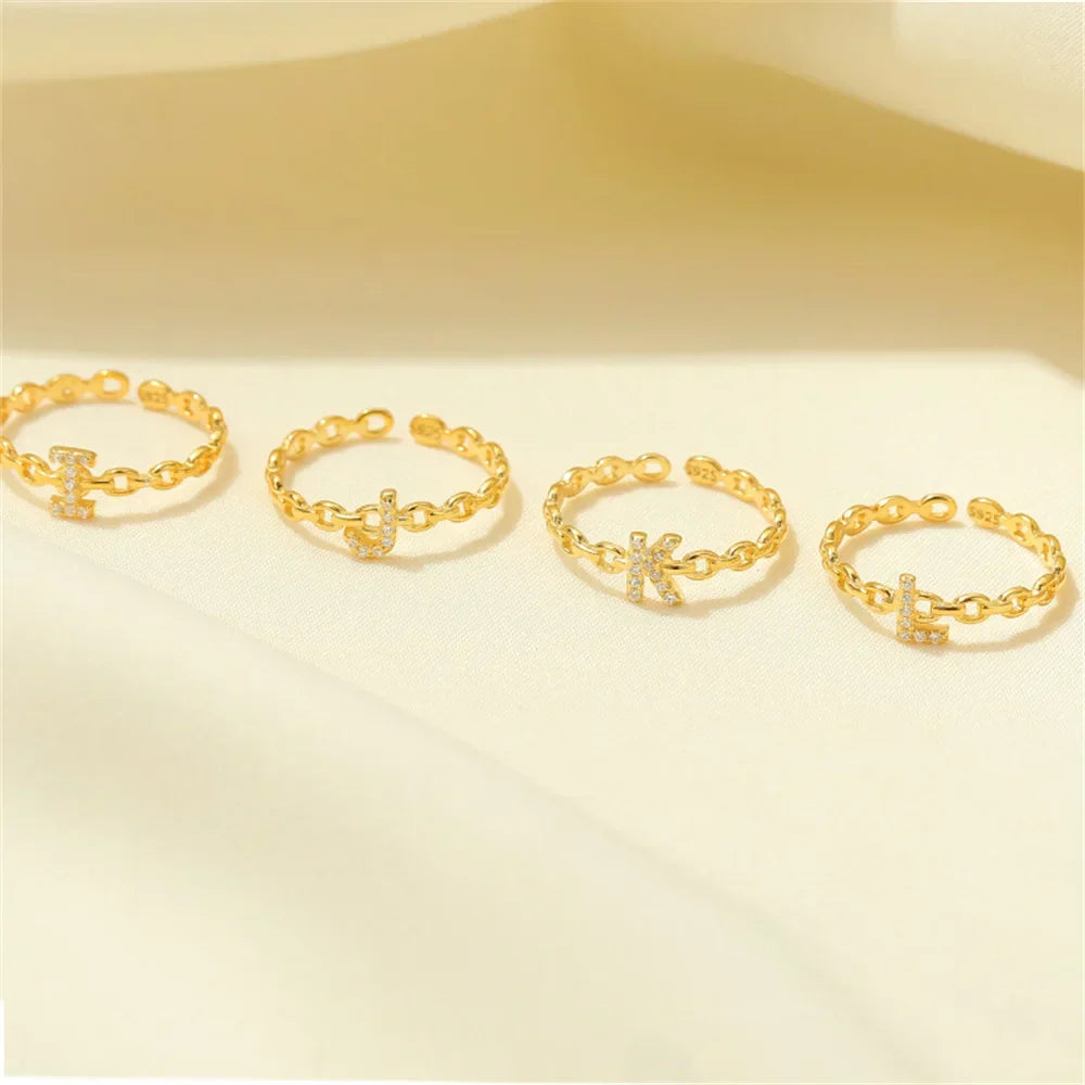 Valentina™| Anello con lettera iniziale in diamante