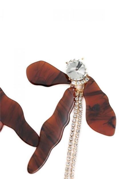 Valentina™| Orecchini con nappe in acrilico di forma irregolare con diamante finto