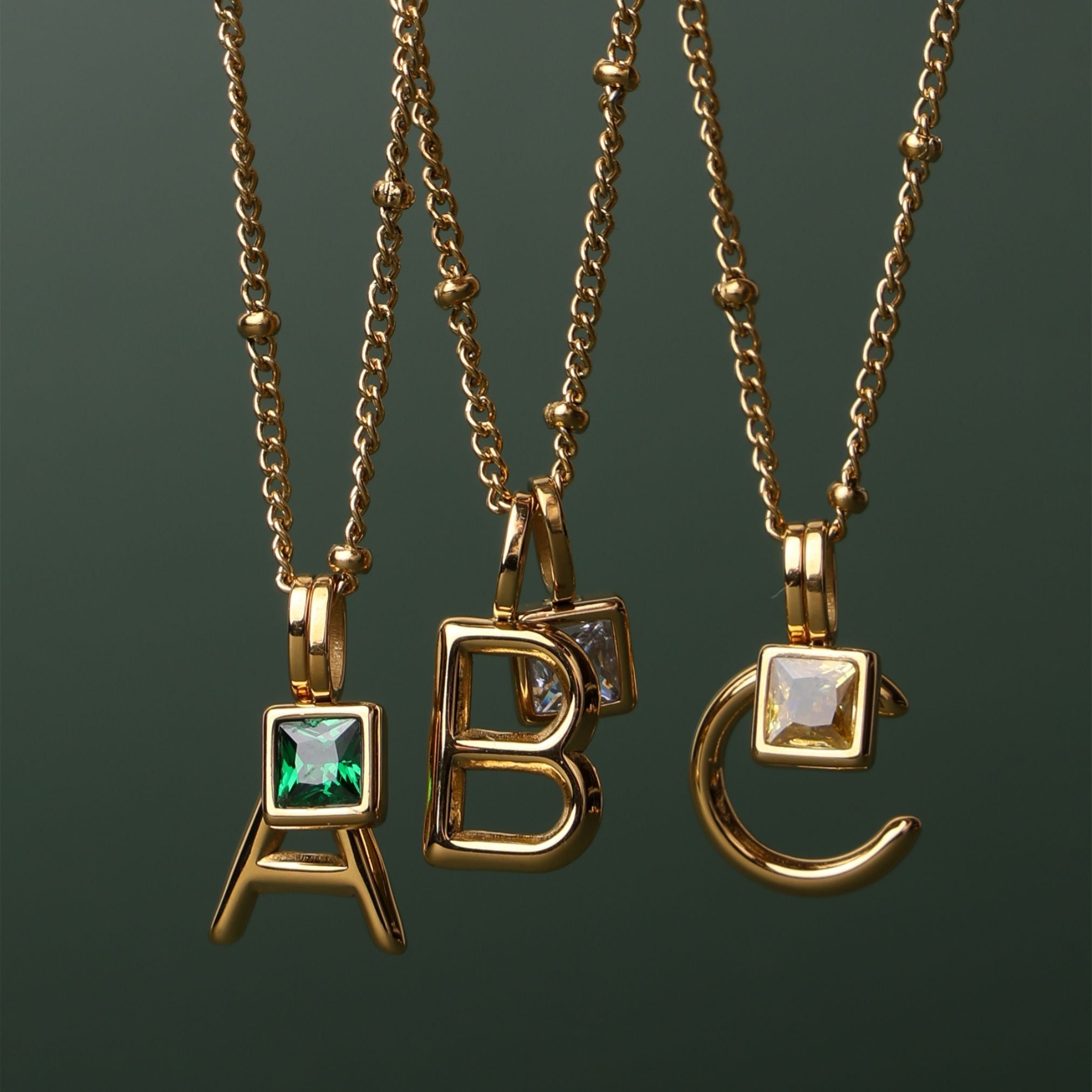 Valentina™| Collana con iniziali e pietre di nascita